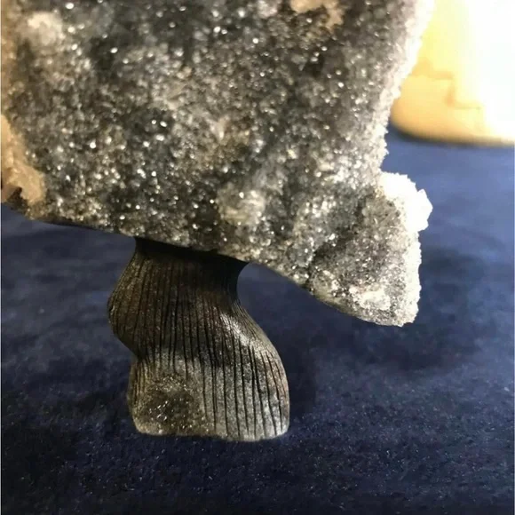 Sphalerite Crystal Treehouse Carving w/ Druzy Geodes 120g Natural Mineral 3.75” - Picture 4 of 8